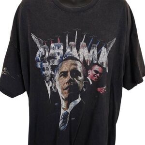 Barack Obama T Shirt Mens Size 2XL Black 44th President Rap Tee GOAT Crew